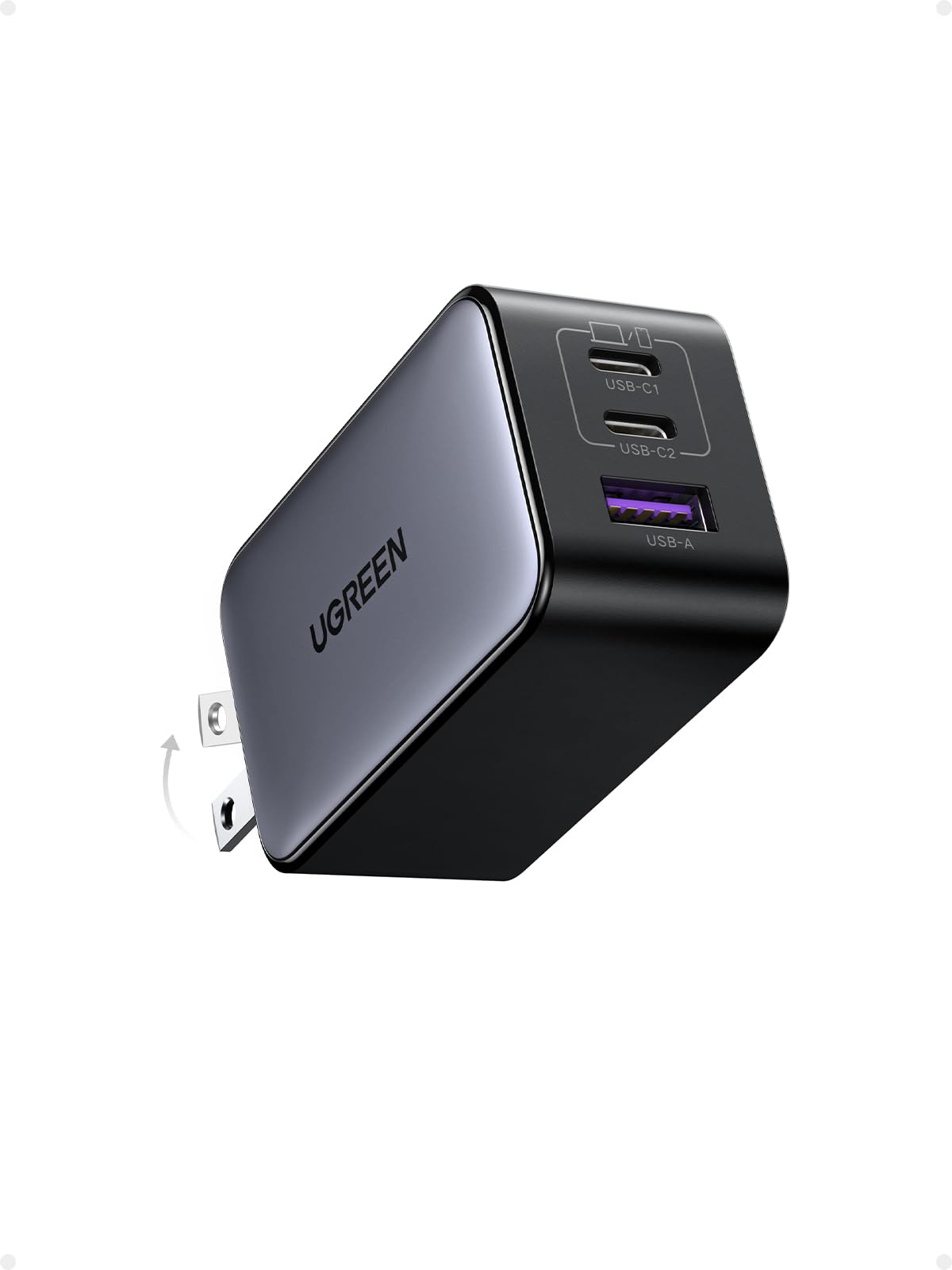 UGREEN Nexode 65W USB C Charger, 3 Port GaN Charger Foldable Tablet Charger Block Compatible with iPhone 17 Pro Max/17 Pro/iPhone Air/17, Tablet, iPad, MacBook Pro/Air, Galaxy S26 S25, Pixel 10 - Available at All In One Marketplace Canada