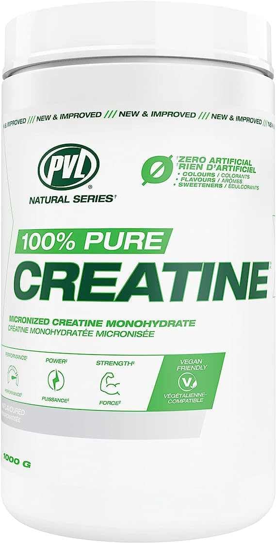 PVL 100% Pure Creatine Monohydrate Powder – Micronized Supplement for Women & Men, Unflavoured Amino Acids & Beta Alanine Friendly, Informed-Choice Tested, 1000 g (200 Servings)