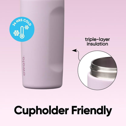 Owala FreeSip Insulated Stainless Steel Water Bottle with Straw, BPA-Free Sports Water Bottle, Great for Travel, 16 Oz, Lilac You A lot