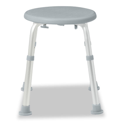 Medline Round Shower Stool, Gray, Tool-Free Assembly, 300lb Capacity Medline