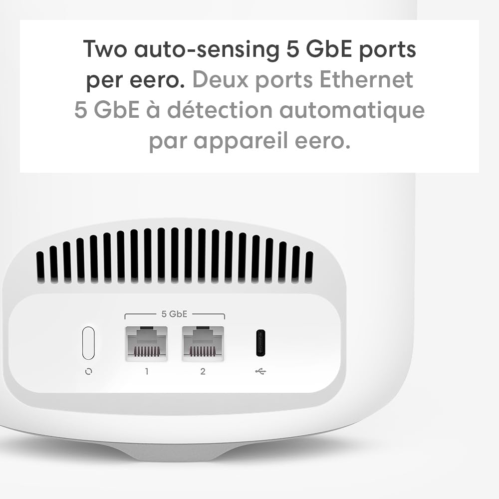 Amazon eero Pro 7 tri-band mesh Wi-Fi 7 router (newest model) - Supports internet plans up to 5 Gbps, Coverage up to 560 m², 3-pack