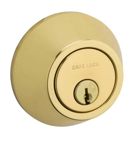 Weiser Safelock Brass Round Deadbolt Lock, ANSI/BHMA Grade 3 Certified Front Door Lock, Exterior Door Lock with Key, Traditional Door Locks for Entry Door 🍁 All In One Marketplace Canada Weiser