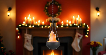 Aspen Creative 61168-02-1, Hanging Fire Flame Light Prop for Halloween, Christmas and Party Decor Black