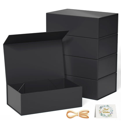 RYDDOY 9.5x6x3'' Gift Box, 5 Pack Black Gift Boxes with Lids for Presents 🍁 All In One Marketplace Canada