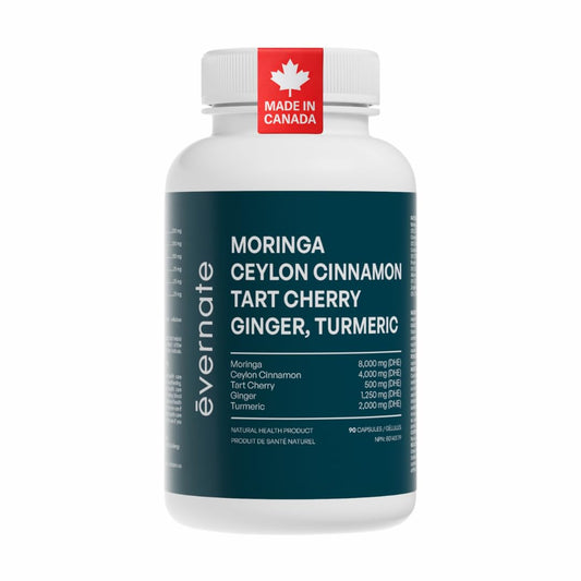 ALL-IN-ONE Moringa 8000 mg with Ceylon Cinnamon 4000 mg, Tart Cherry, Turmeric, Ginger & Garlic (Per Serving: 2 Capsules) – Antioxidant, Detox, Energy & Metabolic Support – Made in Canada - Available at All In One Marketplace Canada