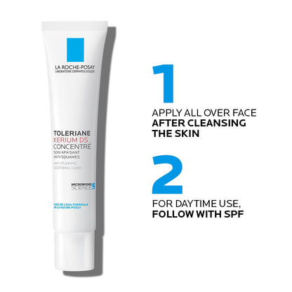 La Roche Posay Face Moisturizer, Toleriane Kerium DS Concentrate Moisturizer for Oily, Flaky, Red Skin. Hydrating Oil-Free Lotion, Suitable for Sensitive Skin & Dermatologist Recommended, 40mL La Roche-Posay