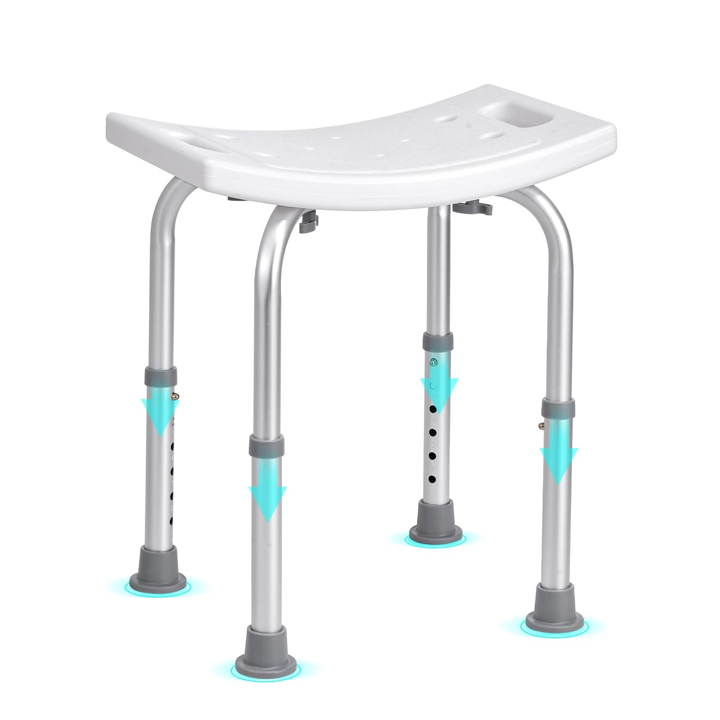 VEVOR Shower Chair, Adjustable Height Shower Stool with Built-in Handles, Shower Seat for Inside Shower or Tub, Non-Slip Bench Bathtub Stool Seat for Elderly Disabled Handicap, 158.8 kg Capacity VEVOR
