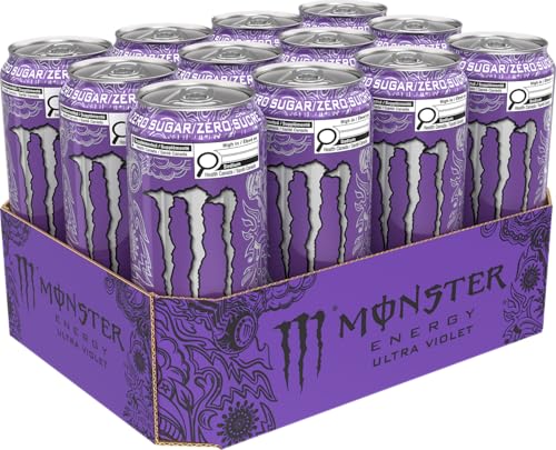Monster Ultra Violet Energy Drink, 473 mL Cans (12 Pack) – Zero Sugar