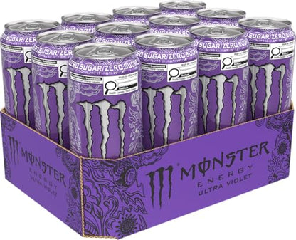 Monster Ultra Violet Energy Drink, 473 mL Cans (12 Pack) – Zero Sugar