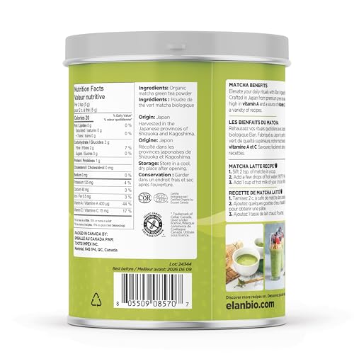 ELAN Organic Japanese Matcha Green Tea Powder – 250g | Non-GMO, Vegan & Gluten-Free