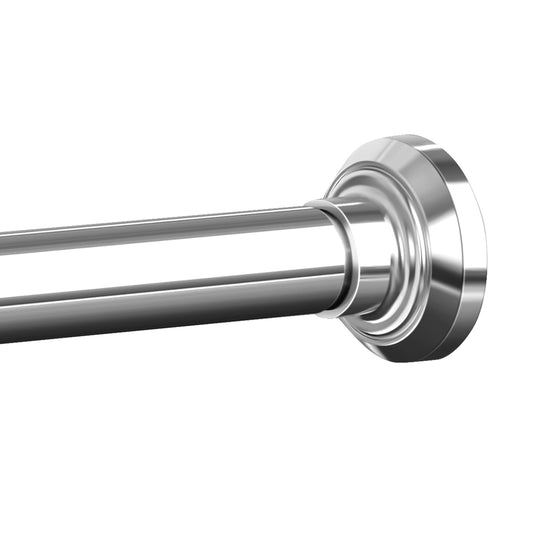 Shower Curtain Rod 30 to 76 Inches, 1 Inch Adjustable Spring Tension Stainless Steel Shower Rod No Drill for Bathroom, Closet, Window, Room Divider, Never Rust, Non Slip, Chrome