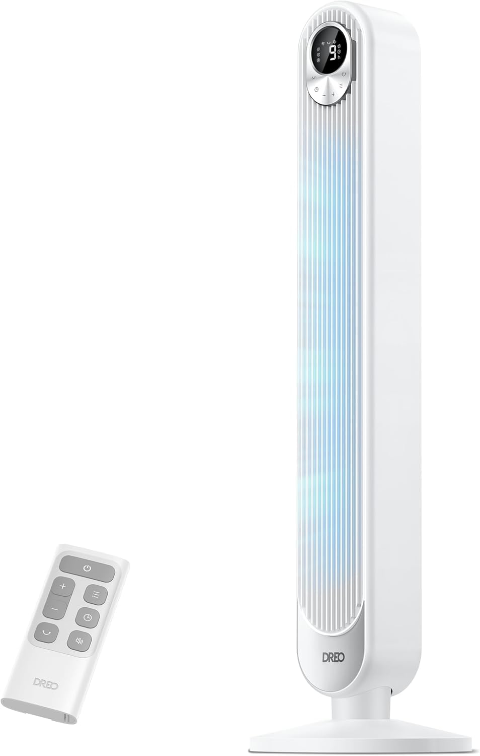 DREO Tower Fan 42 Inch, Cruiser Pro T1 Quiet Oscillating Bladeless Fan with Remote, 6 Speeds, 4 Modes, LED Display, 12H Timer, White Floor Standing Fan Powerful for Indoor Home Bedroom Office Room