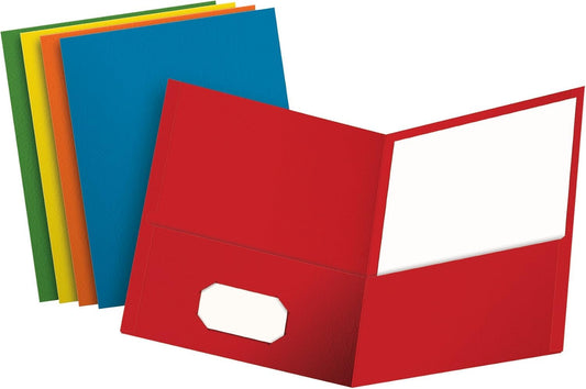 Oxford Twin Pocket Folders, Letter Size, Assorted Colors, 25 per Box (57513EE) Oxford