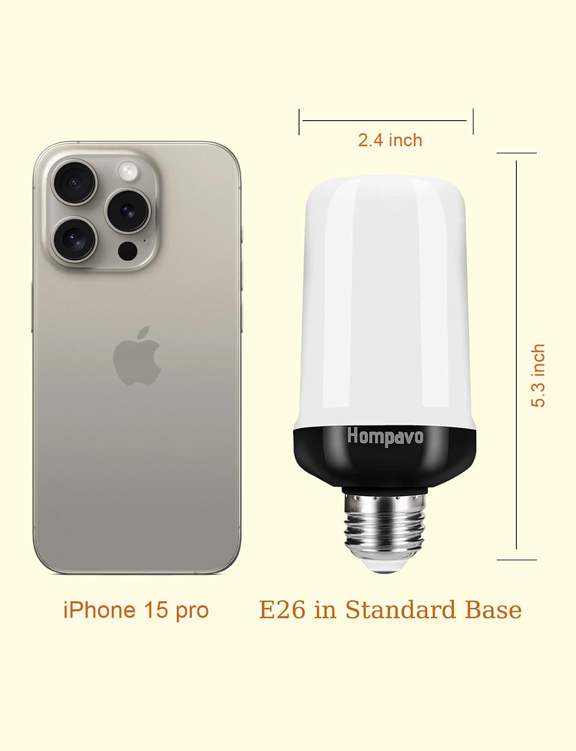 【Upgraded】 Hompavo LED Flame Light Bulb, 4 Modes Flickering Light Bulbs with Upside Down Effect, E26/E27 Base Flame Bulb for Halloween, Christmas, Party, Indoor and Outdoor Home Decoration (4 Pack) 🍁 All In One Marketplace Canada