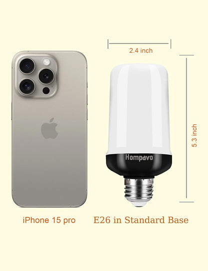 【Upgraded】 Hompavo LED Flame Light Bulb, 4 Modes Flickering Light Bulbs with Upside Down Effect, E26/E27 Base Flame Bulb for Halloween, Christmas, Party, Indoor and Outdoor Home Decoration (4 Pack) 🍁 All In One Marketplace Canada