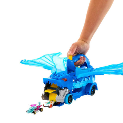 Hot Wheels City Toy Car Track Set, Ultimate Dual Dragon Transporter & 2 Die-Cast Cars, Large-Scale Dragon & Detachable Dragon, Stores 20+ Vehicles Hot Wheels