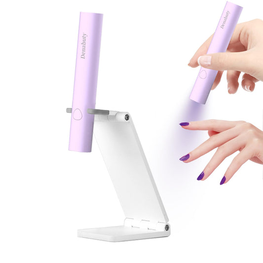 UV Light for Gel Nails, Denabuty Mini U V LED Nail Lamp Handheld with Stand, Portable Nail Dryer Rechargeable USB Cordless, Nail Light with 2 Timers for Fast Drying, Violet - Available at All In One Marketplace Canada