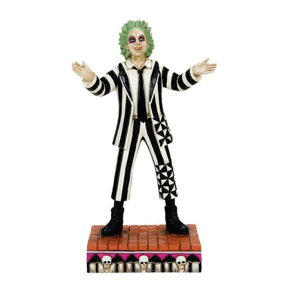 Enesco Beetlejuice by Jim Shore Classic Standing Pose Beetlejuice Figurine- Resin Hand Painted Crafted Collectible Figurines Halloween Home Decor Statue, 7.01 Inch
