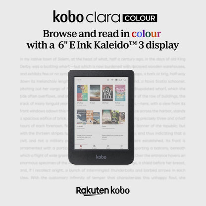 Kobo Clara Colour | Colour eReader | 6” Glare-Free Colour E Ink Kaleido 3 Display | Dark Mode Option | Waterproof | Audiobooks | 16GB of Storage (Black)