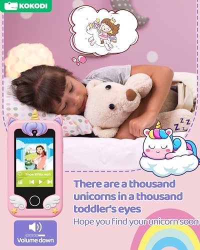 KOKODI Kids Smart Phone Toys, Christmas Birthday Gifts Dinosaur Play Phone for Girls 3-10, Touchscreen HD Dual Camera Cell Phone for Kids, Travel Toy Preschool Learning Toy 🍁 All In One Marketplace Canada
