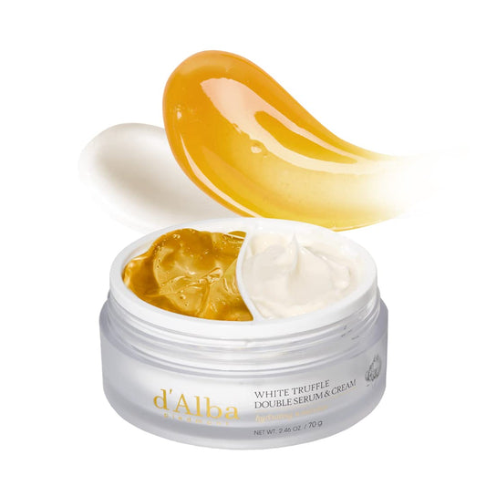 d'alba Piedmont Italian White Truffle Double Serum & Cream, Vegan Skincare, 2-in-1 Customizable Hydrating Cream with White Truffles, Suitable for All Skin Types - Available at All In One Marketplace Canada
