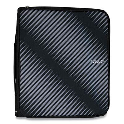 Five Star Zipper Binder, 2 Inch 3 Ring Binder, 6-Pocket Expanding File, Durable, Black (72536)
