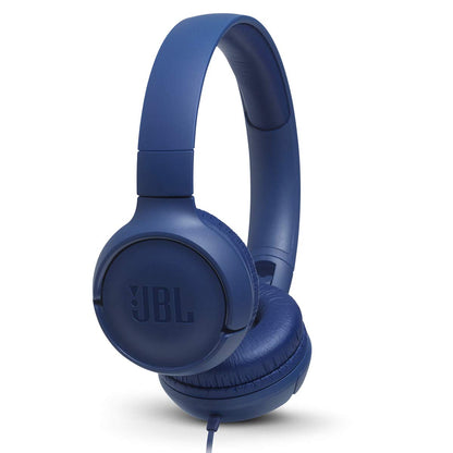 JBL Tune 500 Wired On-Ear Headphones with One-Button Remote/Mic - Blue