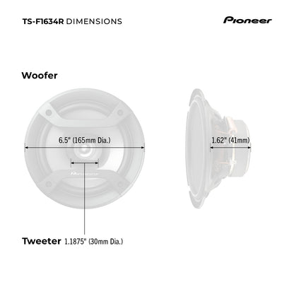 Pioneer TS-F1634R 6.5" 200W 2-Way Speakers PIONEER