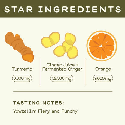 Greenhouse Juice Organic Fiery Ginger Wellness Shot 1.26L - Immunity & Anti-Inflammatory Blend with Turmeric, Lemon, Black Pepper & Oregano (2-Pack Bag-in-Box)