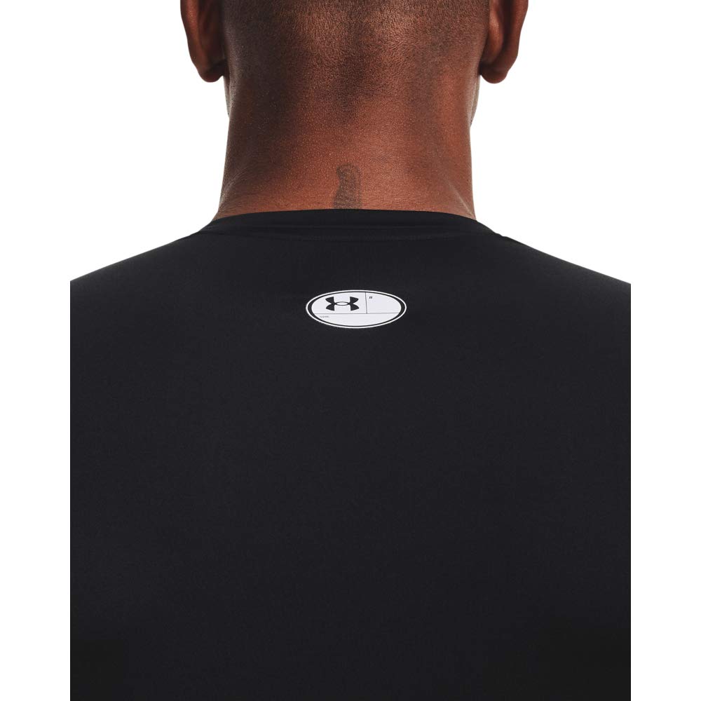 Under Armour mens Armour Heatgear Compression Short-sleeve T-shirt , Black (001)/White , Small Under Armour