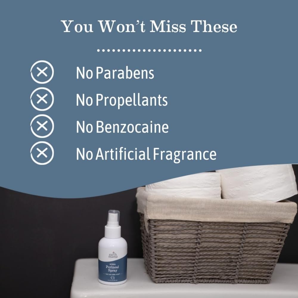 Earth Mama Herbal Perineal Spray for Pregnancy and Postpartum, 120ml - Available at All In One Marketplace Canada