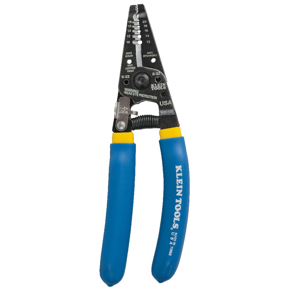 Klein Tools 11055EP Wire Cutter and Stripper, Stranded and Solid Wire Cutter, Cuts Copper, Blue KLEIN TOOLS