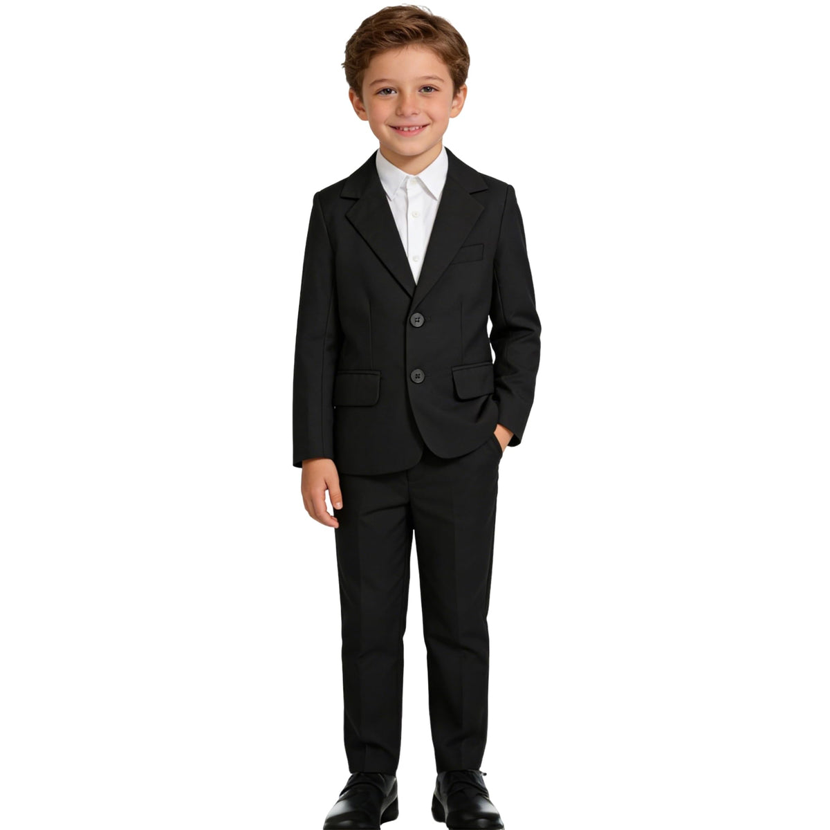 LOLANTA Boys Black Suit Tuxedo Jacket Blazer Formal Outfits(Black, 11-12Y) 🍁 All In One Marketplace Canada