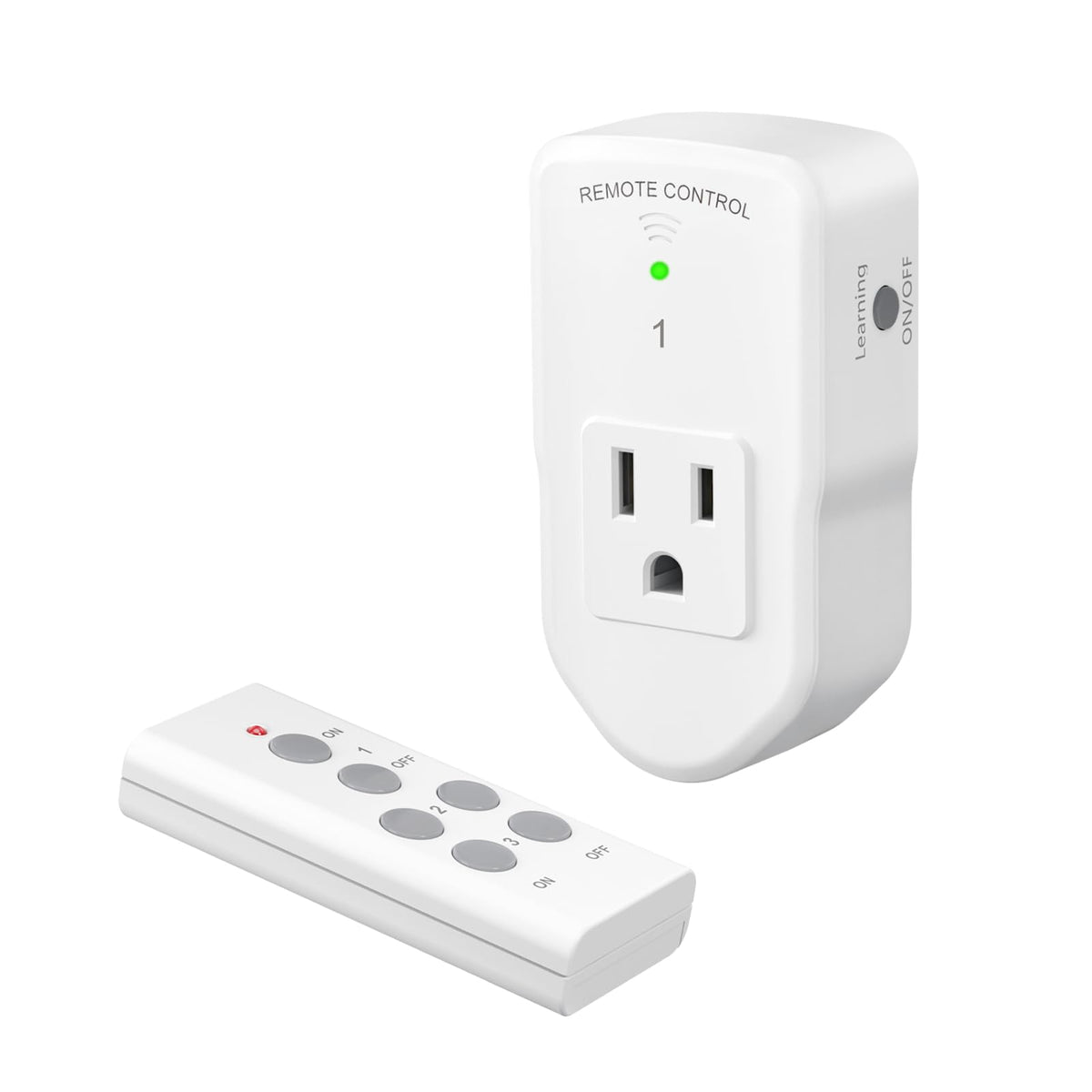 BN-LINK Wireless Remote Control Electrical Outlet Switch for Lights, Fans, Christmas Lights, Small Appliance, Long Range White 10A/1200W, 1 Remote + 1 Outlet 🍁 All In One Marketplace Canada