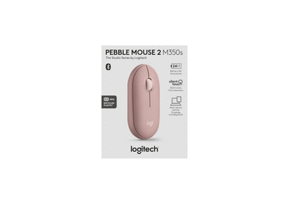 Logitech Pebble Mouse 2 M350s Slim Bluetooth Wireless Portable - Tonal Rose