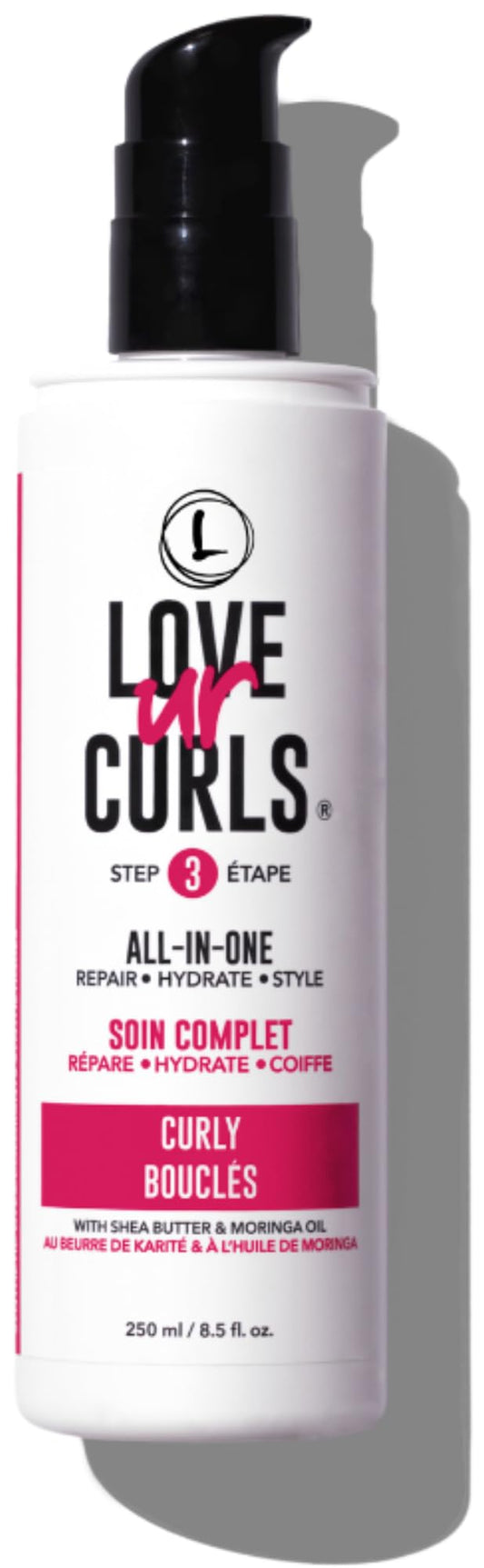 Love Ur Curls - All in One Curl Cream Styler, Curling Cream for Curly Hair, Repair, Define, Hydrate & Style, Anti Frizz with Shea Butter, 250mL - Available at All In One Marketplace Canada