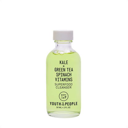 YTTP Superfood Travel Size Face Cleanser - Daily Face Wash, Pore Minimizer + Makeup Remover - Lightweight & Hydrating Gel to Foaming Face Wash for Glowing Skin - Vegan Skin Care for Men & Women (2oz) Youth To The People