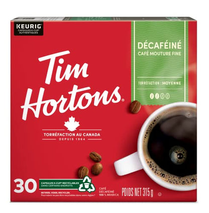 Tim Hortons Decaf Medium Roast Coffee K-Cup Pods, 30 Count