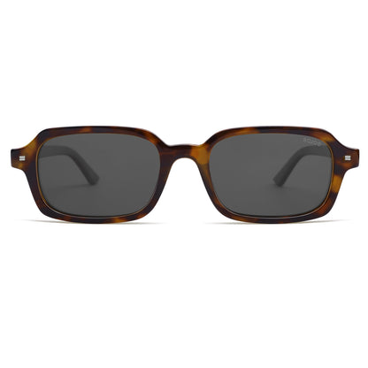 SOJOS Trendy Rectangle Polarized Sunglasses Womens Mens, Small Retro Fashion Thin Slim Square Sunnies SJ2610, Brown Tortoise/Grey