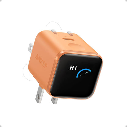 Anker Smart Display Charger,Anker Nano 45W Fast Charging USB C Charger with Smart Recognition,Built-in Care Mode,Compact with 180° Foldable Plug,for iPhone 17/16/15 Series,MacBook,Apple Watch (Orange) - Available at All In One Marketplace Canada