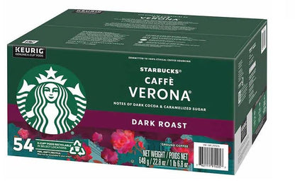 Starbucks Caffè Verona Dark Roast K-Cup Pods – 54 Pack