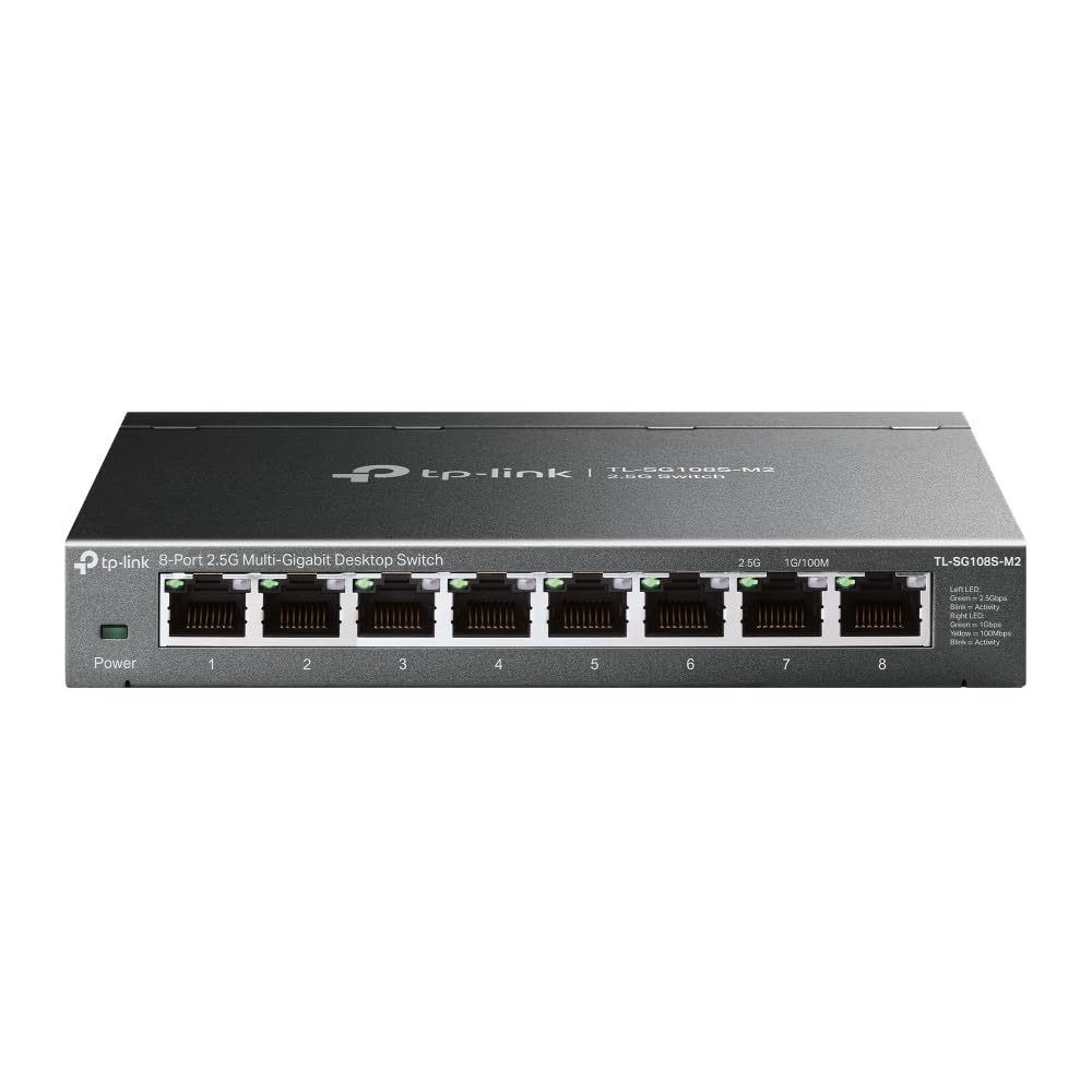 TP-Link TL-SG108S-M2 | 8-Port 2.5G Multi-Gigabit Unmanaged Network Switch, Ethernet Splitter | 2.5G Bandwidth | Plug & Play | Desktop/Wall-Mount | Fanless Metal Design | Limited Lifetime Protection 🍁 All In One Marketplace Canada