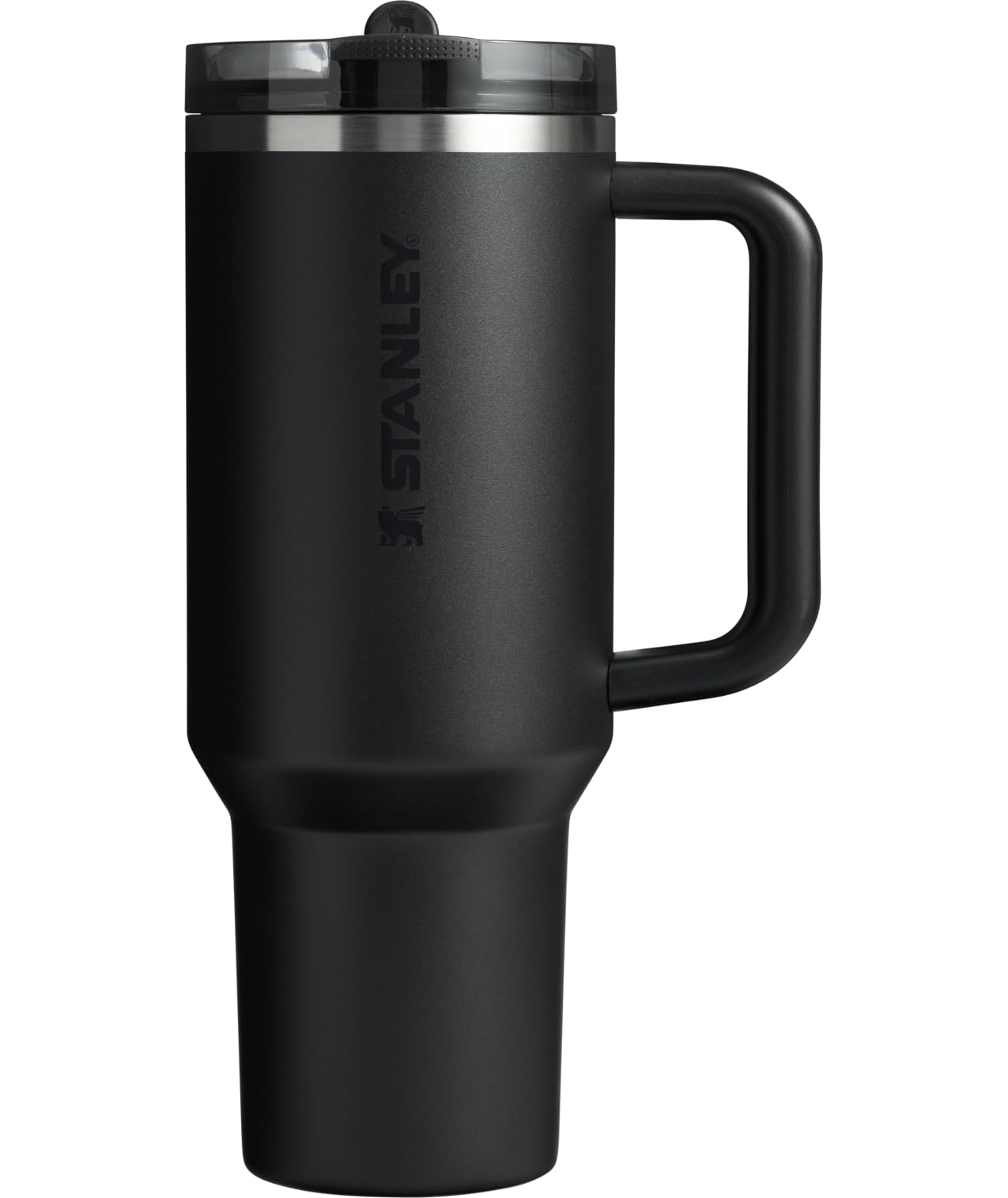Stanley Quencher ProTour Flip Straw Tumbler with Leakproof Lid 40 oz | Built-in Straw and Handle | Cup Holder Compatible for Travel | Insulated Stainless Steel Cup | BPA-Free | Black 2.0