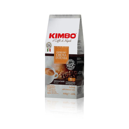 Kimbo Espresso Crema Intensa | Whole Bean Coffee | Medium Dark Roast, Intensity 11/13 | Roasted, Blended and Made in Italy | 1kg / 2.2lb Bag - Available at All In One Marketplace Canada