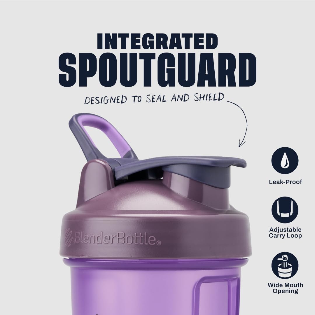BlenderBottle Classic V2 Shaker Bottle Perfect for Protein Shakes and Pre Workout, 28oz, Full Color Purple