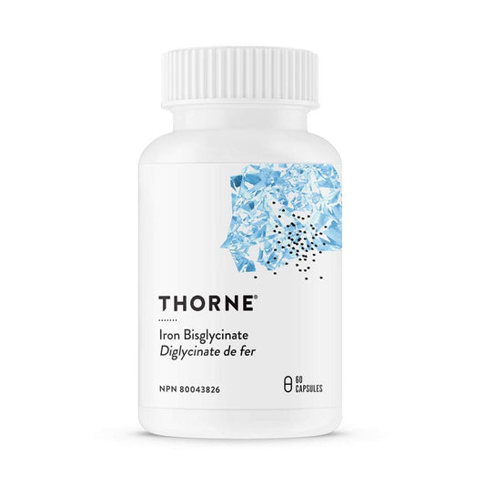 Thorne Iron Bisglycinate - 25 mg Iron Supplement for Enhanced Absorption Without Gastrointestinal Side Effects - 60 Capsules - 60 Servings - Available at All In One Marketplace Canada