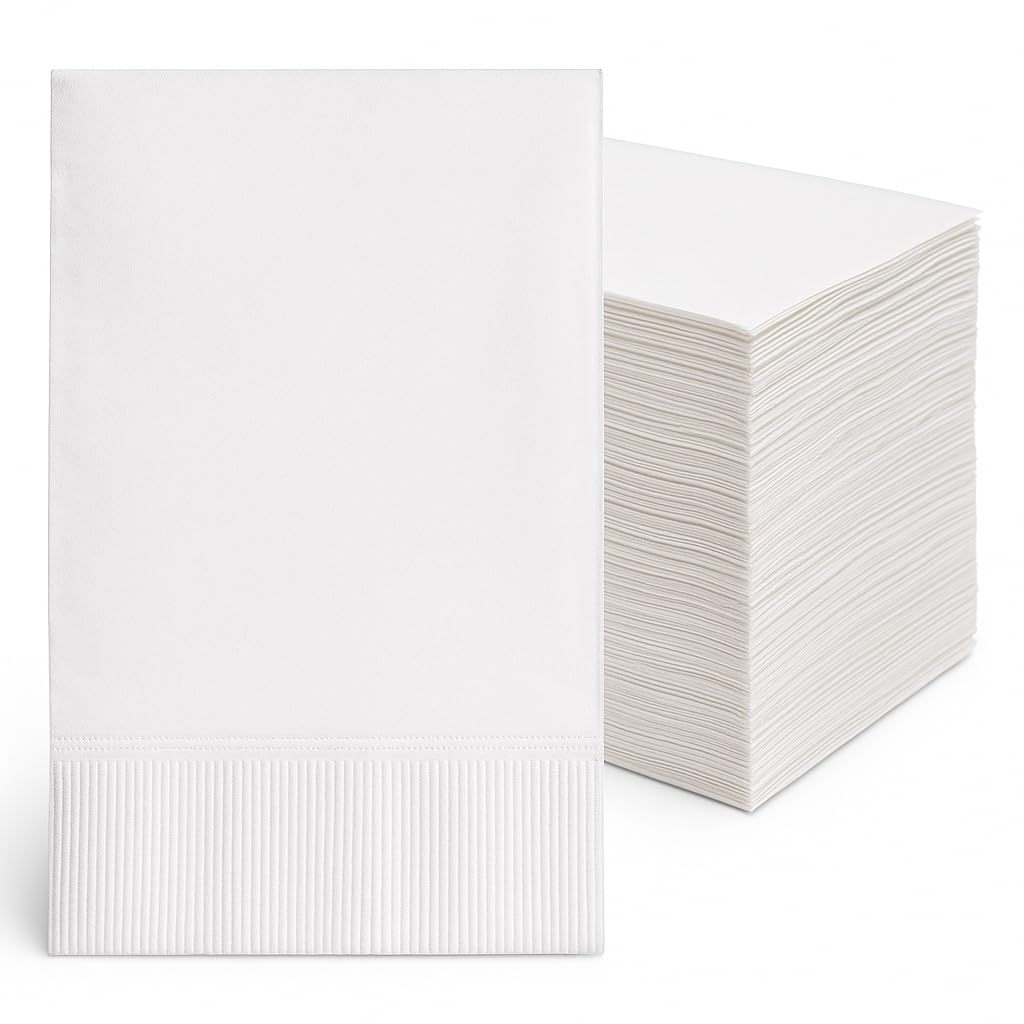 Perfect Stix White Dinner Napkin-300 2-Ply White Dinner Napkins, 0.1" Height, 17" width, 15" Length (Pack of 300) Perfect Stix