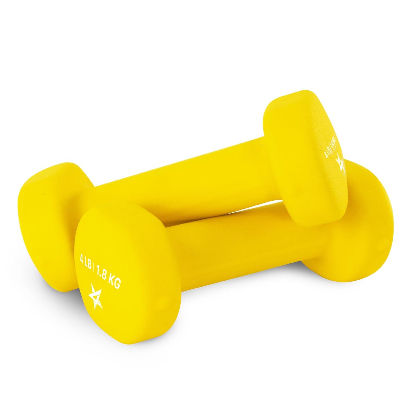 Yes4All Haltères en néoprène, poids et haltères, ensemble de poids, poids à main pour femmes, paire d'haltères, poids libres (Jaune - 4 lbs)