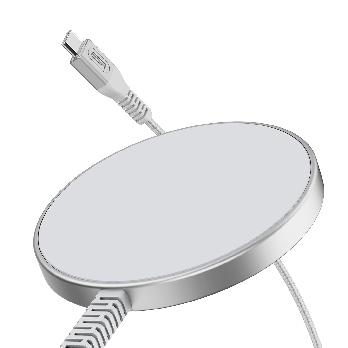 ESR Wireless Charger 15W with MagSafe, Compatible with iPhone 17/16/15/14/13/12 Series, MagSafe Accessories, Strong Magnetic Lock, Durable TPE Cable, 2 Pack, Silver