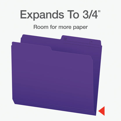 Pendaflex Colour File Folders, 1/2 Cut Tab, Letter, Violet, 100/Box Pendaflex